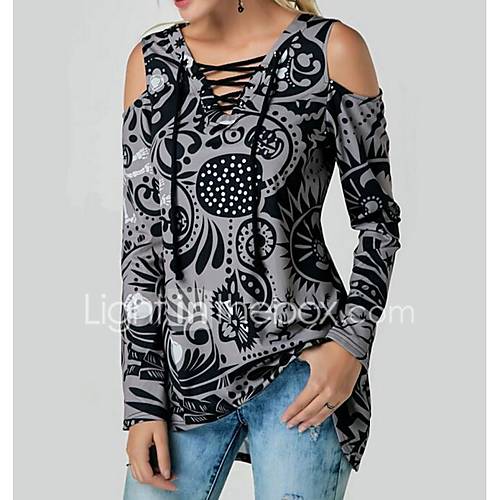 Dames T Shirt Geometrisch V Hals Slank Zwart Xxxl huismerk kopen in de aanbieding Dames T Shirt Geometrisch V Hals Slank Zwart Xxxl huismerk kopen in de aanbieding