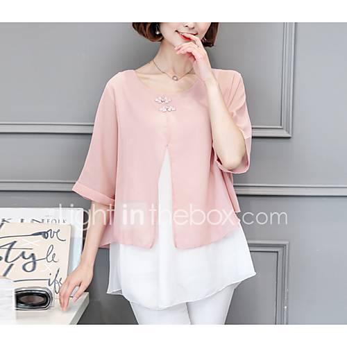 Dames Street Chic Grote Maten Blouse Effen Klaver Xxl huismerk kopen in de aanbieding