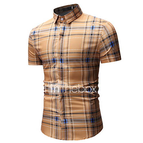 Heren Standaard Overhemd Blokken Zwart Xl Korte Mouw huismerk kopen in de aanbieding