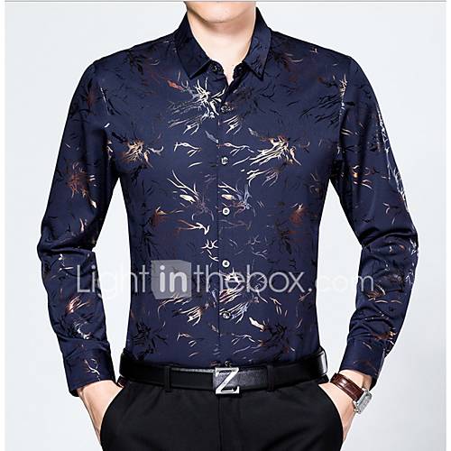 Heren Standaard Patchwork Overhemd Katoen Geometrisch Rood Xl Lange Mouw huismerk kopen in de aanbieding