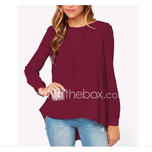 Dames Standaard Geplooid Blouse Effen Klaver huismerk kopen in de aanbieding