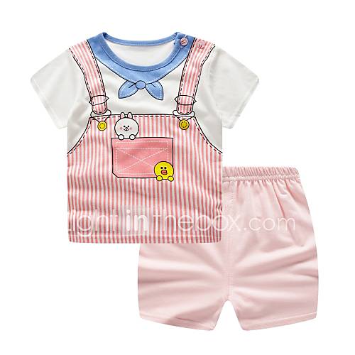 Baby Meisjes Standaard Dagelijks Blauw Wit Jacquard Korte Mouw Kort Katoen Kledingset Blozend Roze Peuter huismerk kopen in de aanbieding Baby Meisjes Standaard Dagelijks Blauw Wit Jacquard Korte Mouw Kort Katoen Kledingset Blozend Roze Peuter huismerk kopen in de aanbieding