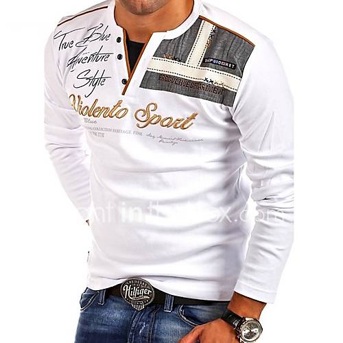 Heren Print T Shirt Geometrisch Letter Ronde Hals Blauw Xl Lange Mouw huismerk kopen in de aanbieding Heren Print T Shirt Geometrisch Letter Ronde Hals Blauw Xl Lange Mouw huismerk kopen in de aanbieding
