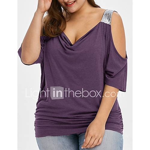 Dames Standaard Grote Maten T Shirt Kleurenblok Bandje Klaver Xxl huismerk kopen in de aanbieding