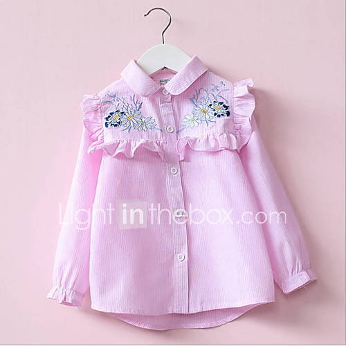 Kinderen Peuter Meisjes Actief Standaard Gestreept Bloemen Lange Mouw Polyester Blouse Blozend Roze huismerk kopen in de aanbieding Kinderen Peuter Meisjes Actief Standaard Gestreept Bloemen Lange Mouw Polyester Blouse Blozend Roze huismerk kopen in de aanbieding
