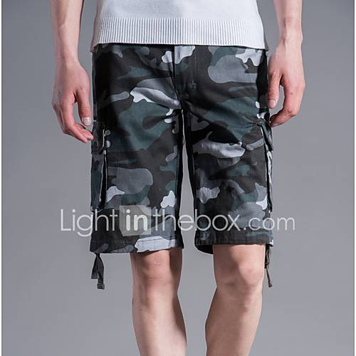 Heren Street Chic Grote Maten Shorts Broek Camouflage Grijs huismerk kopen in de aanbieding
