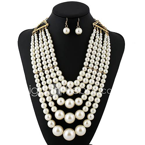 Dames Europees Modieus Meerlaags Imitatieparel Kettingen huismerk kopen in de aanbieding