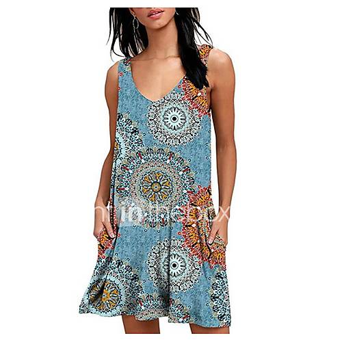 Dames Strand Schede Jurk V Hals Tot De Knie huismerk kopen in de aanbieding