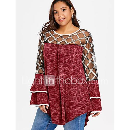 Dames Netstof Grote Maten T Shirt Effen Rood Xxxl huismerk kopen in de aanbieding Dames Netstof Grote Maten T Shirt Effen Rood Xxxl huismerk kopen in de aanbieding