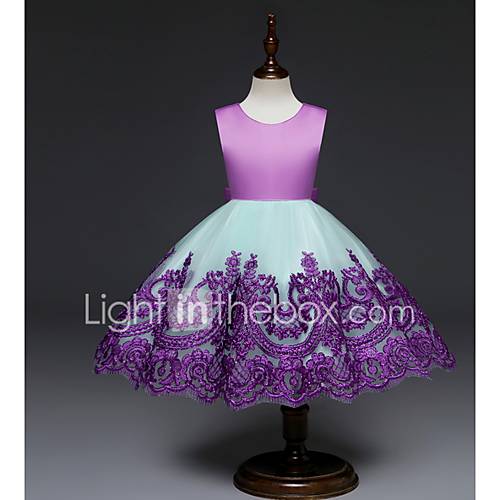 Baby Meisjes Standaard Kleurenblok Mouwloos Polyester Jurk Rood huismerk kopen in de aanbieding