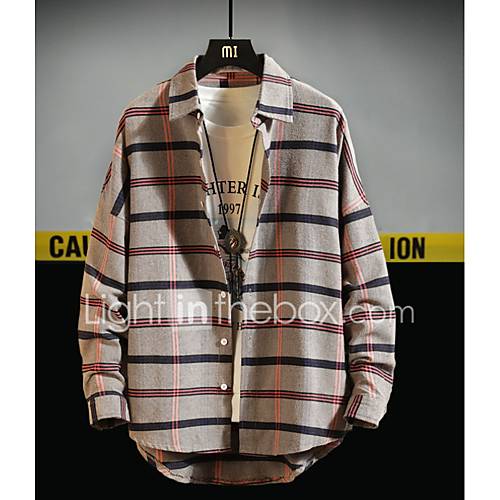 Heren Standaard Overhemd Ruitjes Rood Xl Lange Mouw huismerk kopen in de aanbieding