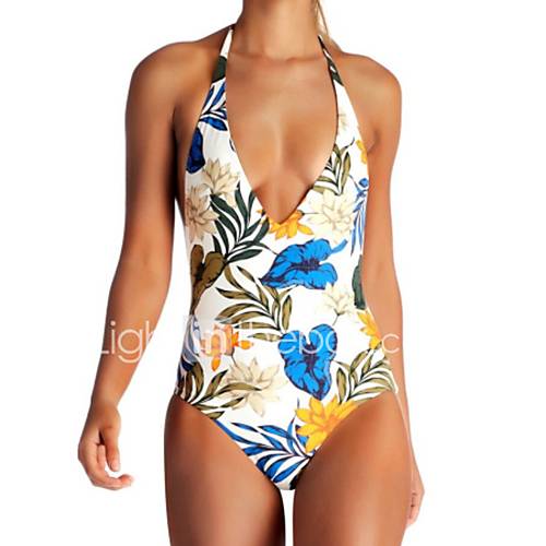 Dames Standaard Bandje Wit Cheeky Eendelig Zwemkleding Geometrisch M L Xl Sexy huismerk kopen in de aanbieding