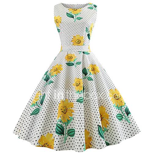 Dames Slank Chiffon Jurk Midi huismerk kopen in de aanbieding