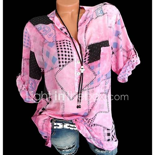 Dames Ruche Blouse Effen Slank Wit Xxxl Lente Zomer Herfst Winter huismerk kopen in de aanbieding