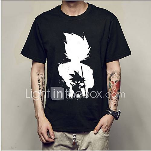 Heren T Shirt Geometrisch Ronde Hals Slank Grijs L Korte Mouw huismerk kopen in de aanbieding