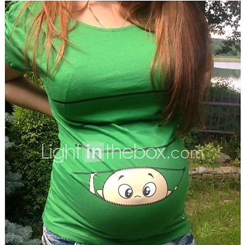 Dames Print T Shirt Cartoon Slank Bruin Xl huismerk kopen in de aanbieding