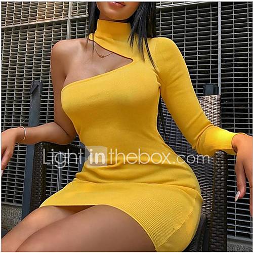 Dames Feest Slank Schede Jurk Patchwork Strakke Ronde Hals Boven De Knie Sexy huismerk kopen in de aanbieding