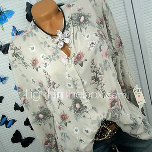Dames Overhemd Bloemen Overhemdkraag Slank Beige Xxxl huismerk kopen in de aanbieding Dames Overhemd Bloemen Overhemdkraag Slank Beige Xxxl huismerk kopen in de aanbieding