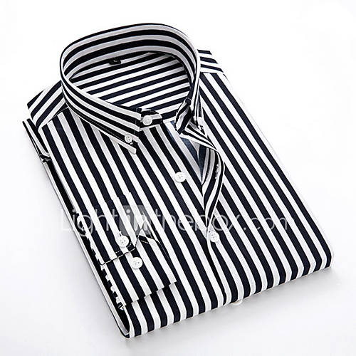 Heren Eu Vs Maat Overhemd Gestreept Klassieke Boord Rood Xxxl Lange Mouw huismerk kopen in de aanbieding