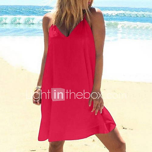 Dames Slank Wijd Uitlopend Overhemd Jurk V Hals Tot De Knie huismerk kopen in de aanbieding