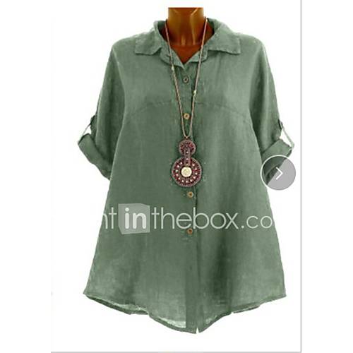 Dames Overhemd Effen Overhemdkraag Slank Zwart huismerk kopen in de aanbieding