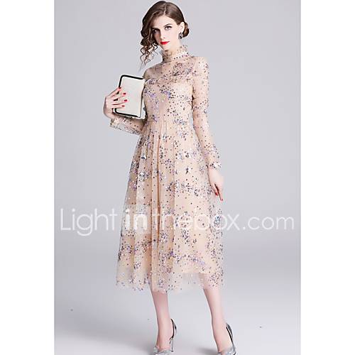 A Lijn Met Sieraad Over De Knie Tule Pailletten Jurk Door Lan Ting Express huismerk kopen in de aanbieding