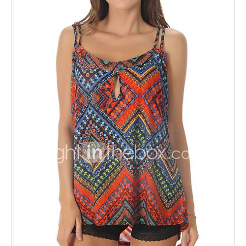 Dames Blote Rug Patchwork Print T Shirt Geometrisch Bandje Oversized Rood Xl huismerk kopen in de aanbieding