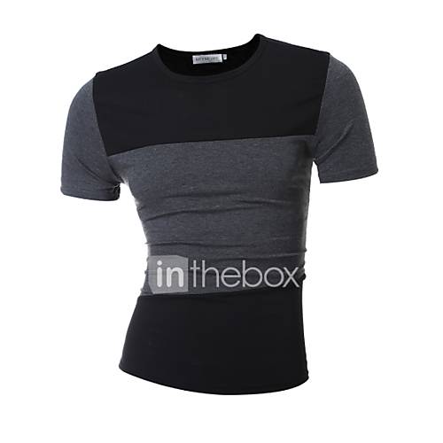 Heren Eu Vs Maat T Shirt Katoen Kleurenblok Ronde Hals Slank huismerk kopen in de aanbieding