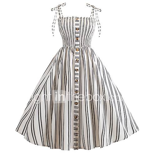 Dames Elegant Schede Jurk Gestreept Netstof Veters Patchwork Tot De Knie huismerk kopen in de aanbieding Dames Elegant Schede Jurk Gestreept Netstof Veters Patchwork Tot De Knie huismerk kopen in de aanbieding