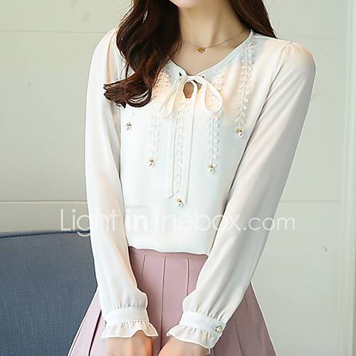 Dames Blouse Effen V Hals Wijn Xl huismerk kopen in de aanbieding