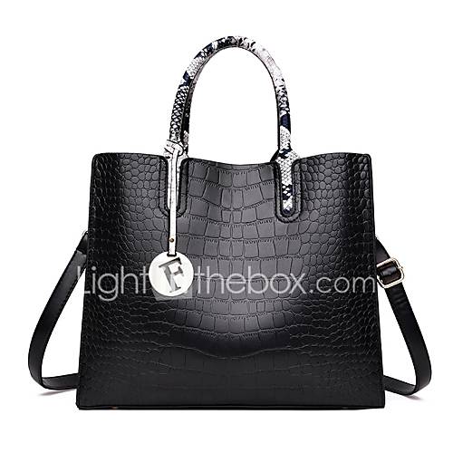 Dames Tassen Pu Schoudertas Knopen Rits Effen Kleur Zwart Rood Grijs Slangenhuid huismerk kopen in de aanbieding