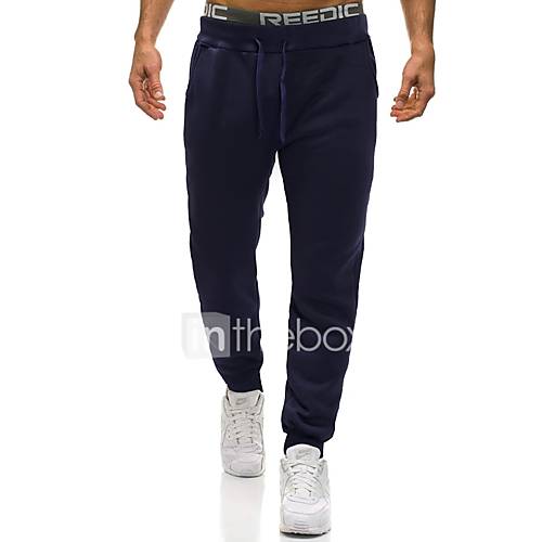 Heren Standaard Chinos Zwaar Katoen Joggingbroeken Broek Effen Donkergrijs huismerk kopen in de aanbieding