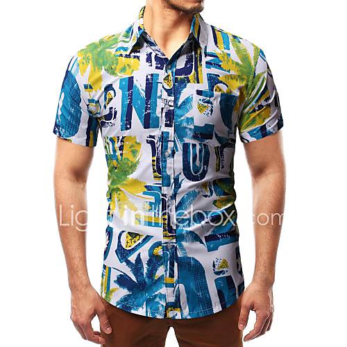Heren Print Overhemd Letter Klassieke Boord Blauw huismerk kopen in de aanbieding Heren Print Overhemd Letter Klassieke Boord Blauw huismerk kopen in de aanbieding