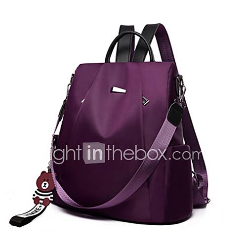 Dames Tassen Nylon Synteettinen Rugzak Rits Effen Kleur Rood Grijs Paars huismerk kopen in de aanbieding