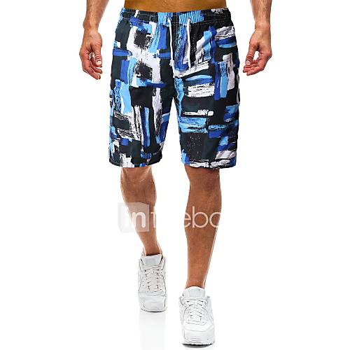 Heren Standaard Shorts Broek Print Marineblauw huismerk kopen in de aanbieding