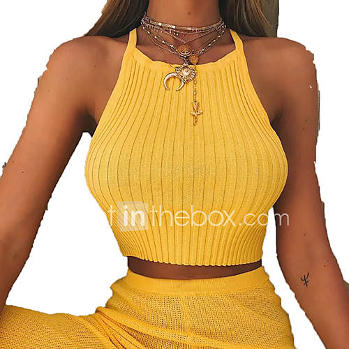 Dames Veters Singlet Effen Skinny Geel huismerk kopen in de aanbieding Dames Veters Singlet Effen Skinny Geel huismerk kopen in de aanbieding