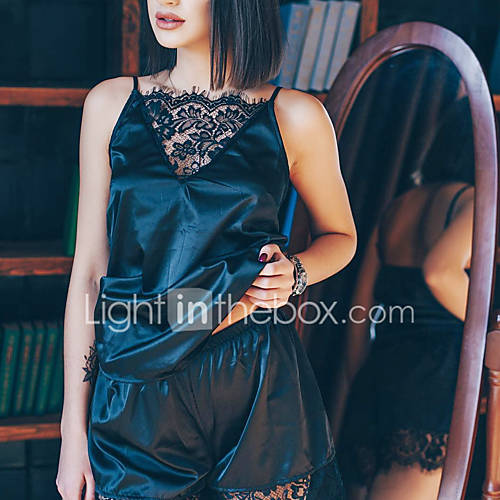 Dames Bijpassende Bralette Kostuum Nachtkleding Effen Kant huismerk kopen in de aanbieding