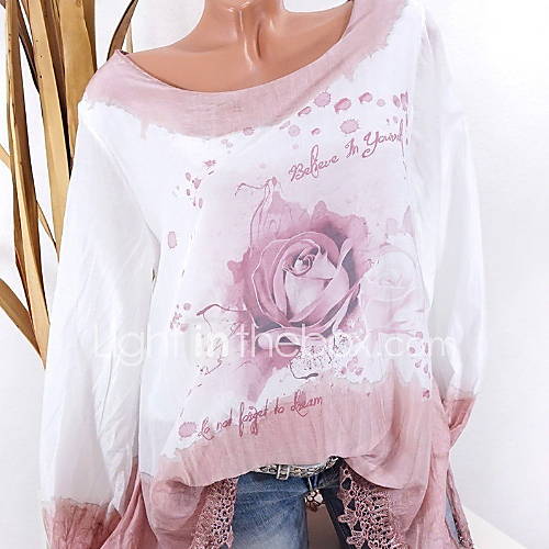 Dames Street Chic Print Grote Maten Blouse Effen Boothals Ruimvallend Blozend Roze Xxxl Uitgaan huismerk kopen in de aanbieding Dames Street Chic Print Grote Maten Blouse Effen Boothals Ruimvallend Blozend Roze Xxxl Uitgaan huismerk kopen in de aanbieding