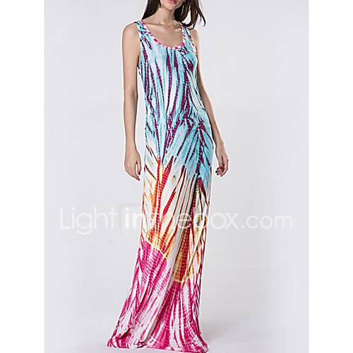 Dames Boho Wijd Uitlopend Jurk Gestreept Geometrisch Print Maxi huismerk kopen in de aanbieding Dames Boho Wijd Uitlopend Jurk Gestreept Geometrisch Print Maxi huismerk kopen in de aanbieding