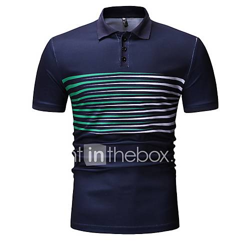 Heren Polo Gestreept Overhemdkraag Zwart Xl huismerk kopen in de aanbieding