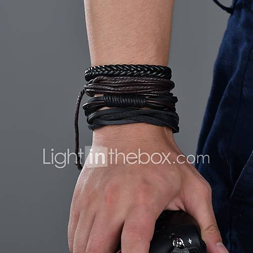 Heren Gevlochten Wikkelarmbanden Loom Bracelet Leder Modieus Casual Sporty Armbanden Sieraden Zwart Voor Dagelijks Straat Werk huismerk kopen in de aanbieding Heren Gevlochten Wikkelarmbanden Loom Bracelet Leder Modieus Casual Sporty Armbanden Sieraden Zwart Voor Dagelijks Straat Werk huismerk kopen in de aanbieding