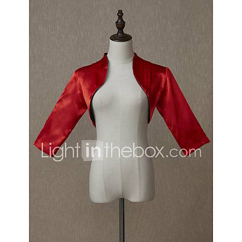 34 Mouw Satijn Bruiloft Feest Uitgaan Damesomslag Met Effen Boleros huismerk kopen in de aanbieding