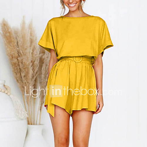 Dames Street Chic Klaver Wit Geel Breedbeen Babypakje Effen M L Xl Lente Zomer Herfst Winter huismerk kopen in de aanbieding