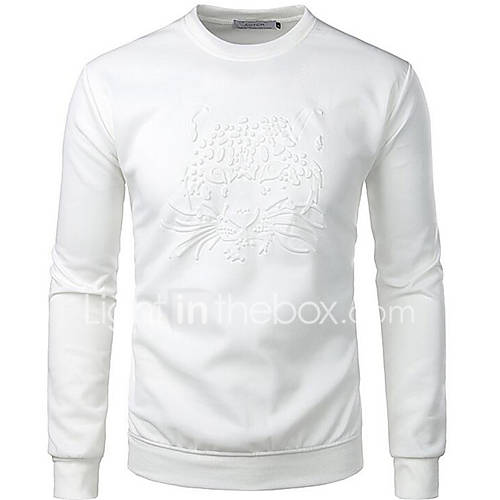 Heren T Shirt Effen Ronde Hals Wit huismerk kopen in de aanbieding