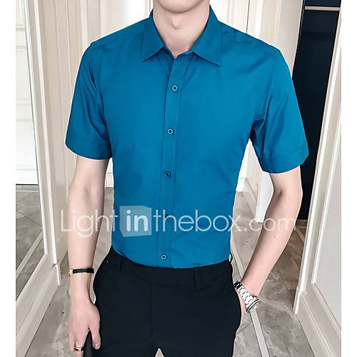 Heren Overhemd Katoen Effen Paars Xl huismerk kopen in de aanbieding