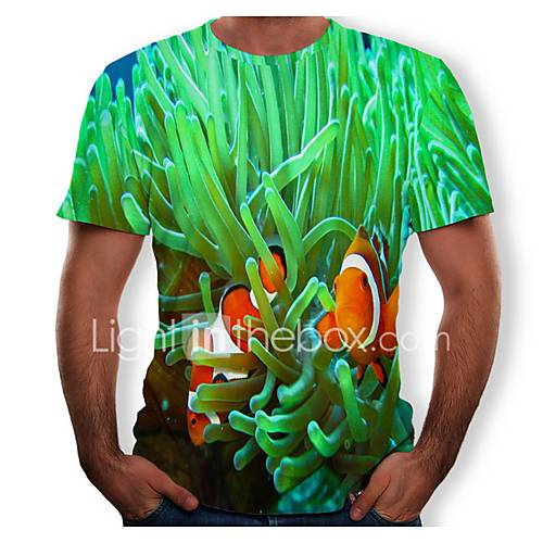 Heren T Shirt Katoen 3D Ronde Hals Klaver Xl huismerk kopen in de aanbieding