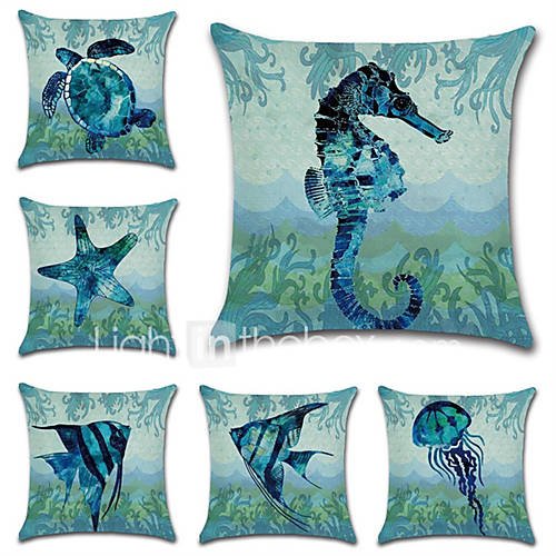 6 Stk Katoen Linnen Kussenhoes Kussensloop Dier Watersport Dieren Nieuwe Collectie huismerk kopen in de aanbieding