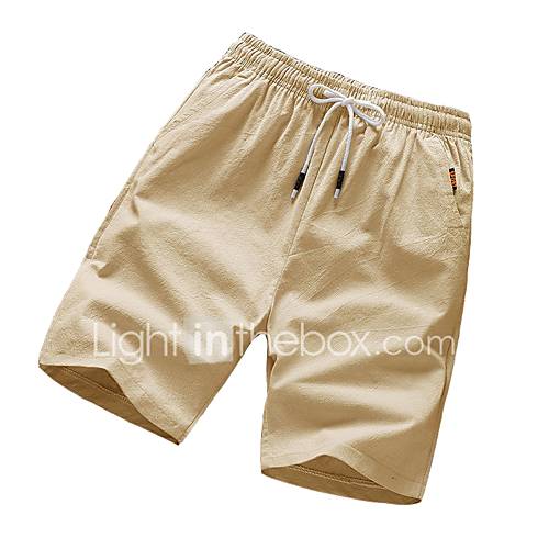 Heren Dames Standaard Chinos Zwaar Katoen Shorts Broek Effen Blauw huismerk kopen in de aanbieding