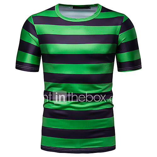 Heren Print T Shirt Gestreept Kleurenblok Klaver huismerk kopen in de aanbieding Heren Print T Shirt Gestreept Kleurenblok Klaver huismerk kopen in de aanbieding