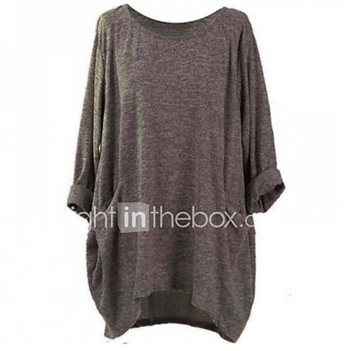 Dames Patchwork T Shirt Effen Grijs Xxxl huismerk kopen in de aanbieding